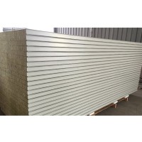 厂家批发岩棉彩钢板工业厂房用夹芯板 压型玻镁岩棉夹芯彩钢定制
