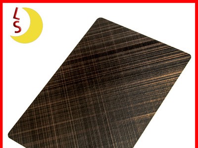 不锈钢会所装修板材 2MM古铜色不锈钢拉丝板 不锈钢表面处理定制