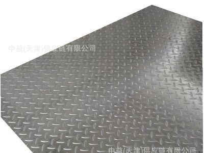 天津中益镀锌花纹板压花板菱形五条筋扁豆楼梯踏步交货快质优价廉