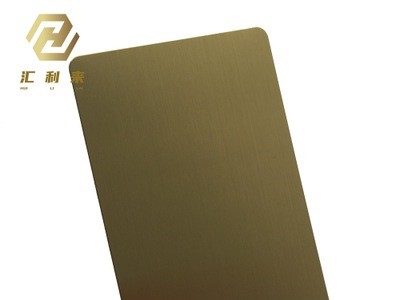 不锈钢钛金拉丝 不锈钢真空镀膜彩色板拉丝黄钛金 来样加工定制