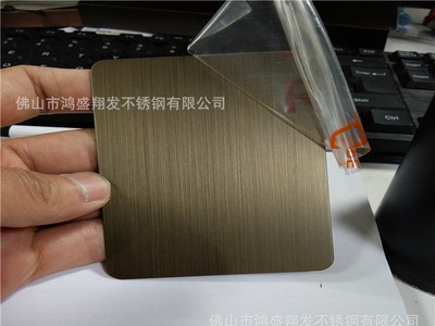304和纹黑钛缎纹古铜色不锈钢板酒店装饰门套包边灰钢拉丝无指纹