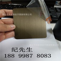 304和纹黑钛缎纹古铜色不锈钢板酒店装饰门套包边灰钢拉丝无指纹