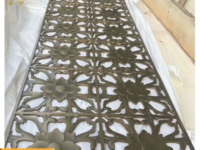 青古铜不锈钢屏风 酒店新中式不锈钢隔断 不锈钢玄关镂空屏风