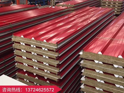 不锈钢岩棉夹芯板 防火隔热停车大棚钢结构厂房 物流仓库建筑材料