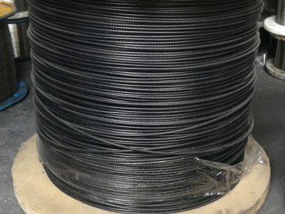304包塑钢丝绳包胶裹PVC钢丝绳 直径3.2mm/3.18mm 黑色