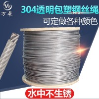 批发销售304不锈钢包塑包胶涂塑钢丝绳4mm可定制彩色包塑钢丝绳