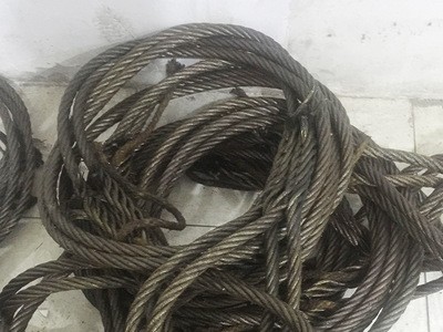 起重钢丝绳制做 手工编织光面油性钢丝绳 带两头圈起重吊物绳