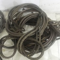 起重钢丝绳制做 手工编织光面油性钢丝绳 带两头圈起重吊物绳
