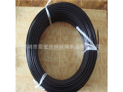 装饰包胶透明钢丝绳 饰品包胶不锈钢丝绳 黑色尼龙包胶不锈钢丝绳
