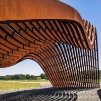 Q235 345 295耐候钢板激光雕刻切割园林景观灯箱屏风绿化雕花刻字