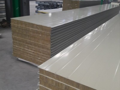 彩钢夹芯板 屋面 防火岩棉彩钢夹芯板净化板 岩棉复合板