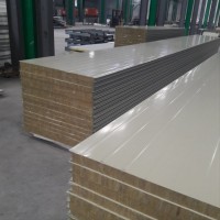 彩钢夹芯板 屋面 防火岩棉彩钢夹芯板净化板 岩棉复合板