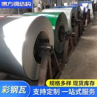 钢结构屋面彩瓦彩钢铁皮瓦镀铝锌彩涂卷压型瓦楞钢板蓝色彩涂卷