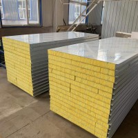 1150型玻璃丝棉橘皮净化板墙面彩钢夹芯板机制岩棉复合板
