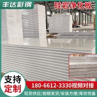 无尘车间硅岩板墙体保温材料岩棉彩钢夹心板隔热可定制硅岩净化板