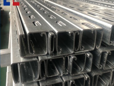 上海批发镀锌冲孔C型钢41*41 风管消防支架 风机底座超市吊顶支架