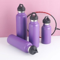 外贸单手开盖34oz美式大口纯色运动保温瓶304不锈钢真空运动水杯