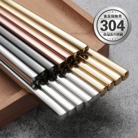 韩式304不锈钢筷子 全方形中空防滑防腐家用餐厅金属筷子批发厂家