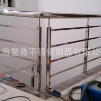 定制不锈钢楼梯临边栏杆扶手 玻璃栏杆立柱固定件安装