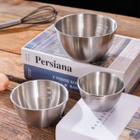 304不锈钢碗带刻度烘焙碗家用餐具料理碗水果沙拉碗单个打蛋小碗