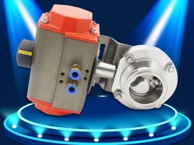 304/316L不锈钢卫生级气动蝶阀 卡箍螺纹蝶阀 食品快装蝶阀