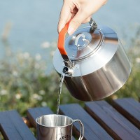 户外不锈钢烧水壶咖啡壶野营茶壶便携式野外露营装备工厂批发价