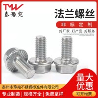 316L304不锈钢六角法兰面螺栓M8M6M10非标法兰螺丝定制GB5789平脑