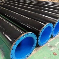 厂家供应矿用内外涂塑钢管法兰连接双面涂塑钢管无缝预制直埋管道