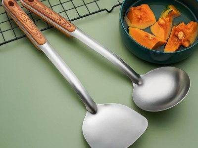 不锈钢烹饪勺铲 家用厨房用品木柄汤勺炒铲套装