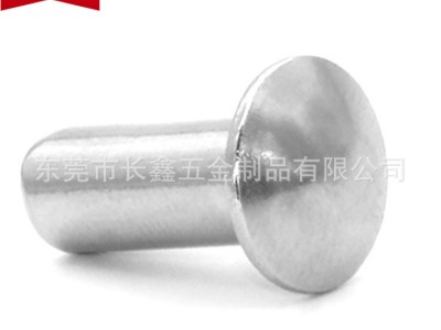 厂家不锈钢扁头圆头实心铆钉蘑菇头窝钉圆头销钉Φ2-Φ8长度3-100