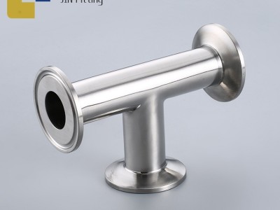 304卫生级快装三通 304三通卫生级镜面快装 三通等径焊接管件