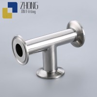 304卫生级快装三通 304三通卫生级镜面快装 三通等径焊接管件