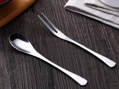 不锈钢甜品勺冰淇淋勺咖啡搅拌勺子水果叉家用叉子冰勺餐具套装
