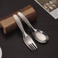316不锈钢勺子复古木马可爱儿童勺叉宝宝吃饭辅食勺子叉子便携