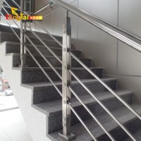 实心单钢板穿管拉丝护栏 别墅家用立柱 楼梯扶手护栏 玻璃阳台栏