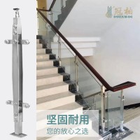 304不锈钢楼梯扶手 商场阳台玻璃围护栏杆工程立柱家用室内外别墅