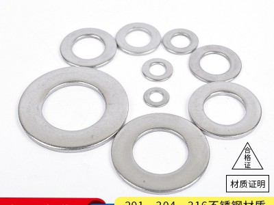 厂家现货批发304 201 316L不锈钢平垫片加大 加宽 加厚垫圈DIN1 25