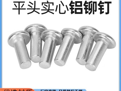 泰恒五金 平头实心铝铆钉现货批发铆接件杆长40/50/60mm 铝铆钉