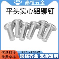 泰恒五金 平头实心铝铆钉现货批发铆接件杆长40/50/60mm 铝铆钉