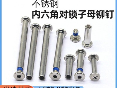 厂家供应批发不锈钢内六角对锁子母铆钉 点胶螺丝 方向轮子 母钉