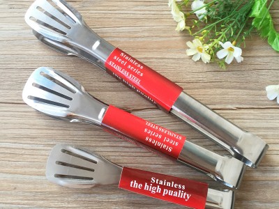 不锈钢三线食品夹面包烧烤煎饼铁板烧夹煎牛排夹厨房工具厂家直供