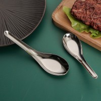 304不锈钢平底勺短柄中式加厚勺子家用儿童小汤勺吃饭勺商用餐具